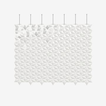 Facet hanging room divider 238 x 187cm in White by Bloomming - view 2