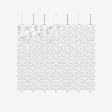 Facet hanging room divider 238 x 207cm in White by Bloomming - view 2
