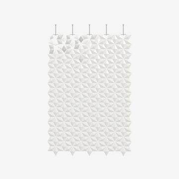 Facet hanging room divider 170 x 246cm in White by Bloomming - view 2