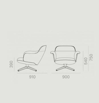 Ulis Baja Con Patas De Madera De Roble Armchair by Capdell - view 2