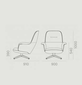 Ulis Alta Con Patas De Madera De Roble Armchair by Capdell - view 3