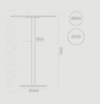 Basic Table Alta Con Base Y Tapa Circular by Capdell - view 3