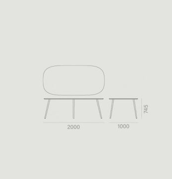 Gazelle Con Tapa Ovalada Grande Table by Capdell - view 4