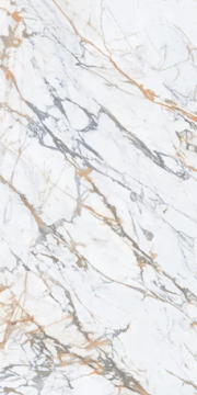 Calacatta Macchia Glossy Kalesinterflex Porcelain Slab 160x320 by Kale - view 3