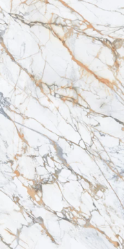 Calacatta Macchia Glossy Kalesinterflex Porcelain Slab 162x323 by Kale - view 3