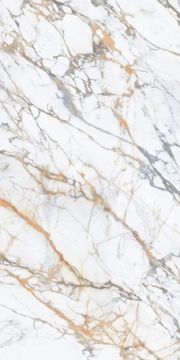 Calacatta Macchia Glossy Kalesinterflex Porcelain Slab 162x323 by Kale - view 3