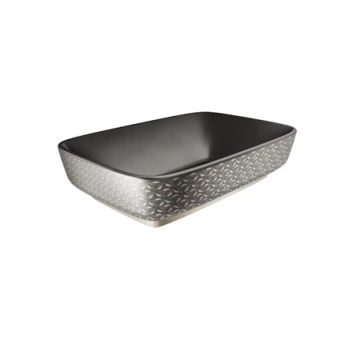 Dove 2.0 Rectangle Bowl Washbasin Matte Black-Platinum Decor 60X40 by Kale - view 2