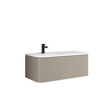 Fold Pro Set Washbasin Cabinet 100 Cm Right Shelf Matte Mink With Washbasin by Kale - view 2