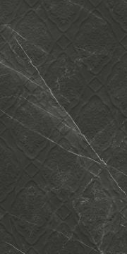 Sandra Glossy Black Damask Decor 40x80 by Kale - view 4