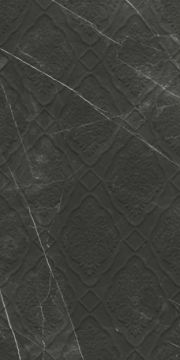 Sandra Glossy Black Damask Decor 40x80 by Kale - view 2