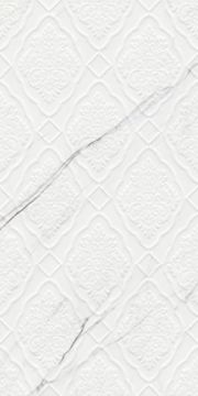 Sandra Glossy White Damask Decor 40x80 by Kale - view 7