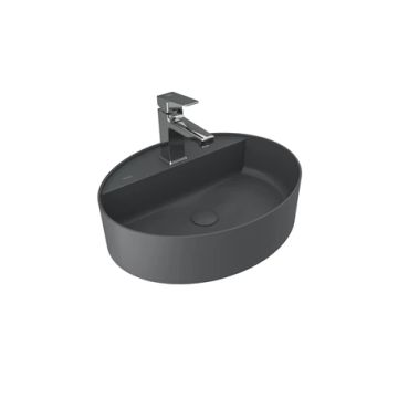 Smartedge Oval Washbasin Matte Anthracite Grey 40X50 by Kale - view 2