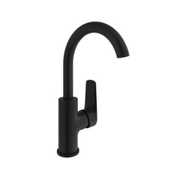 Tandem Washbasin Mixer With Swivel Spout Black by Kale - view 2