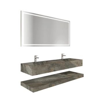 Uniq K1 Double Washbasin Marble Asteroid 160 Cm by Kale - view 2