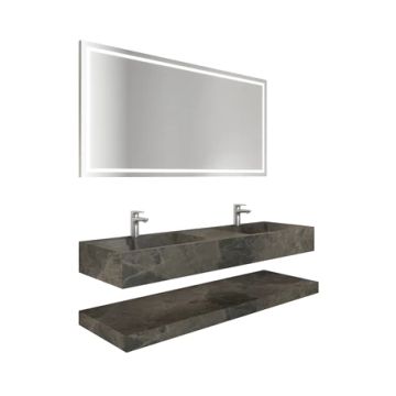 Uniq K1 Double Washbasin Mocha Perla 160 Cm by Kale - view 2