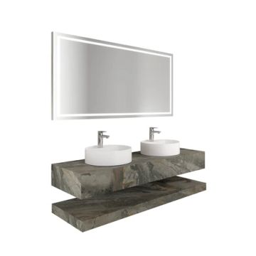 Uniq K2 Countertop Double Basin Asteroid 160 Cm by Kale - view 2