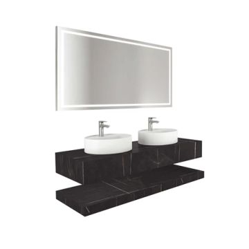 Uniq K2 Double Washbasin Sahara Brown 160 Cm by Kale - view 2