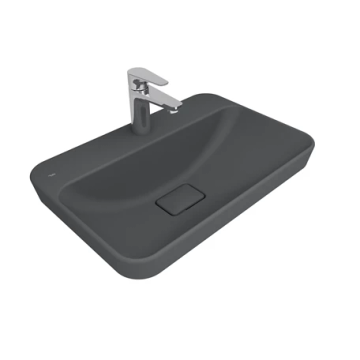 Zero 2.0 Semi Recessed Rectangular Washbasin Matte Anthracite Grey 60X40 Cm by Kale - view 3