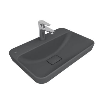 Zero 2.0 Semi Recessed Rectangular Washbasin Matte Anthracite Grey 60X40 Cm by Kale - view 4