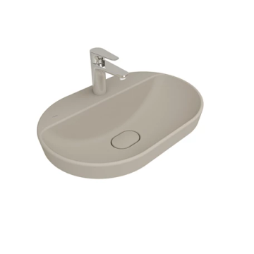 Zero 2.0 Semi Recessed Oval Washbasin Matte Mink 60X40 Cm by Kale - view 3