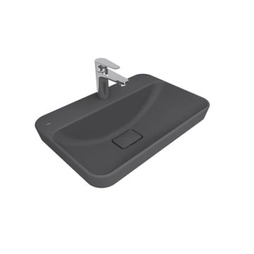 Zero 2.0 Semi Recessed Rectangular Washbasin Matte Anthracite Grey 60X40 Cm by Kale - view 2