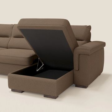 Magnolia sofa bed corner with peninsula storage - mattress H18 cm in fabric stain-resistant by Divani Store - view 7