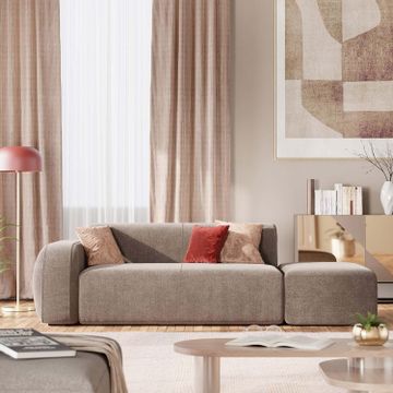 BonBon sofa modular modular – Composizione with pouf terminale in fabric stain-resistant by Divani Store - view 2