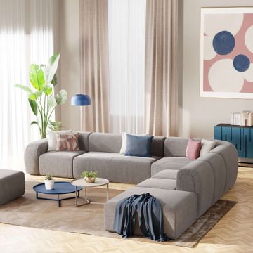 BonBon sofa corner modular and modular - fabric stain-resistant by Divani Store - view 2