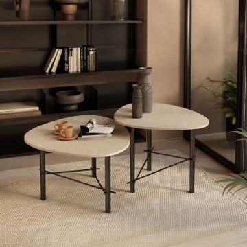 Cookie coffee table high with piano in laminam terre di matera by Divani Store - view 2
