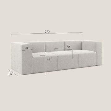 Nettuno sofa lineare modular a 3 seats modular in soft fabric bouclè by Divani Store - view 7