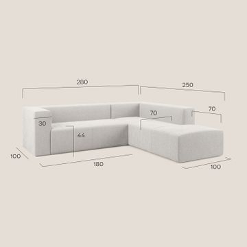 Nettuno sofa corner modular modular in soft fabric bouclè by Divani Store - view 6