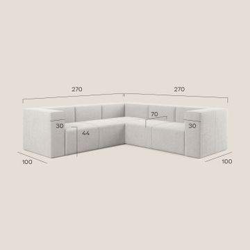 Nettuno sofa corner modular reversibile in soft fabric bouclè by Divani Store - view 6