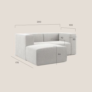 Nettuno sofa corner modular reversibile and modular in soft fabric bouclè by Divani Store - view 6