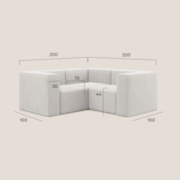 Nettuno sofa corner reversibile and modular modular in soft fabric bouclè by Divani Store - view 6