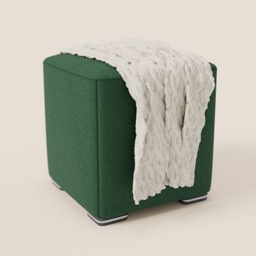 Cube pouf in fabric soft water-repellent T08 VERDE by Divani Store - view 2
