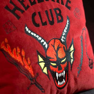 Cushion Hellfire club stranger things Limited Edition with Ricamo – fabric stain-resistant 45x45 by Divani Store - view 3