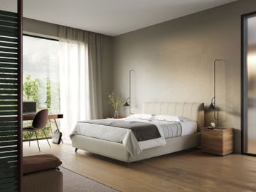 Bogart bed upholstered storage completamente removable-cover in microfibre stain-resistant by Divani Store - view 2