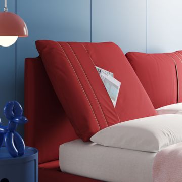 Giselle bed modern with cushions testata regolabili with tasche in microfibre water-repellent by Divani Store - view 8