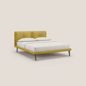 Ibuki bed with cushions trapuntati regolabili and feet in mogano in fabric slub water-repellent by Divani Store - view 6