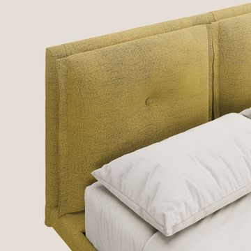 Ibuki bed with cushions trapuntati regolabili and feet in mogano in fabric slub water-repellent by Divani Store - view 4