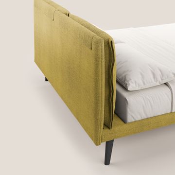 Ibuki bed with cushions trapuntati regolabili and feet in mogano in fabric slub water-repellent by Divani Store - view 7