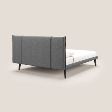Klaus bed modern per mattress 140x190 cm with feet in mogano and fabric slub water-repellent by Divani Store - view 4