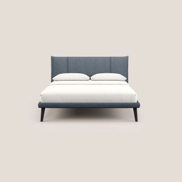 Klaus bed modern with feet in mogano and fabric slub water-repellent by Divani Store - view 3