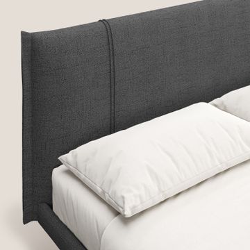 Klaus bed modern per mattress 140x190 cm with feet in mogano and fabric slub water-repellent by Divani Store - view 5