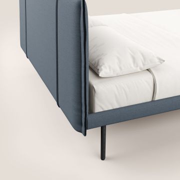 Klaus bed modern with feet in mogano and fabric slub water-repellent by Divani Store - view 4