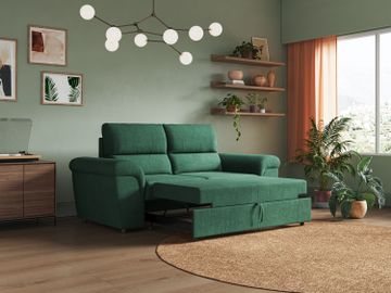 Minerva sofa with pouf pull-out footstool in fabric soft water-repellent by Divani Store - view 2