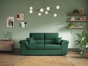 Minerva sofa with pouf pull-out footstool in fabric soft water-repellent by Divani Store - view 3