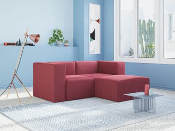 Nettuno sofa corner modular reversibile and modular in soft fabric bouclè by Divani Store - view 7