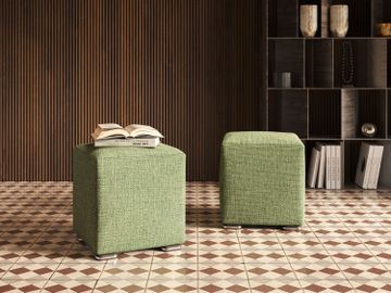 Cube pouf in soft fabric water-repellent ad intreccio melangiato by Divani Store - view 8