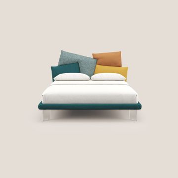 Rebus bed upholstered with design modern with feet trasparenti in plexiglass by Divani Store - view 3